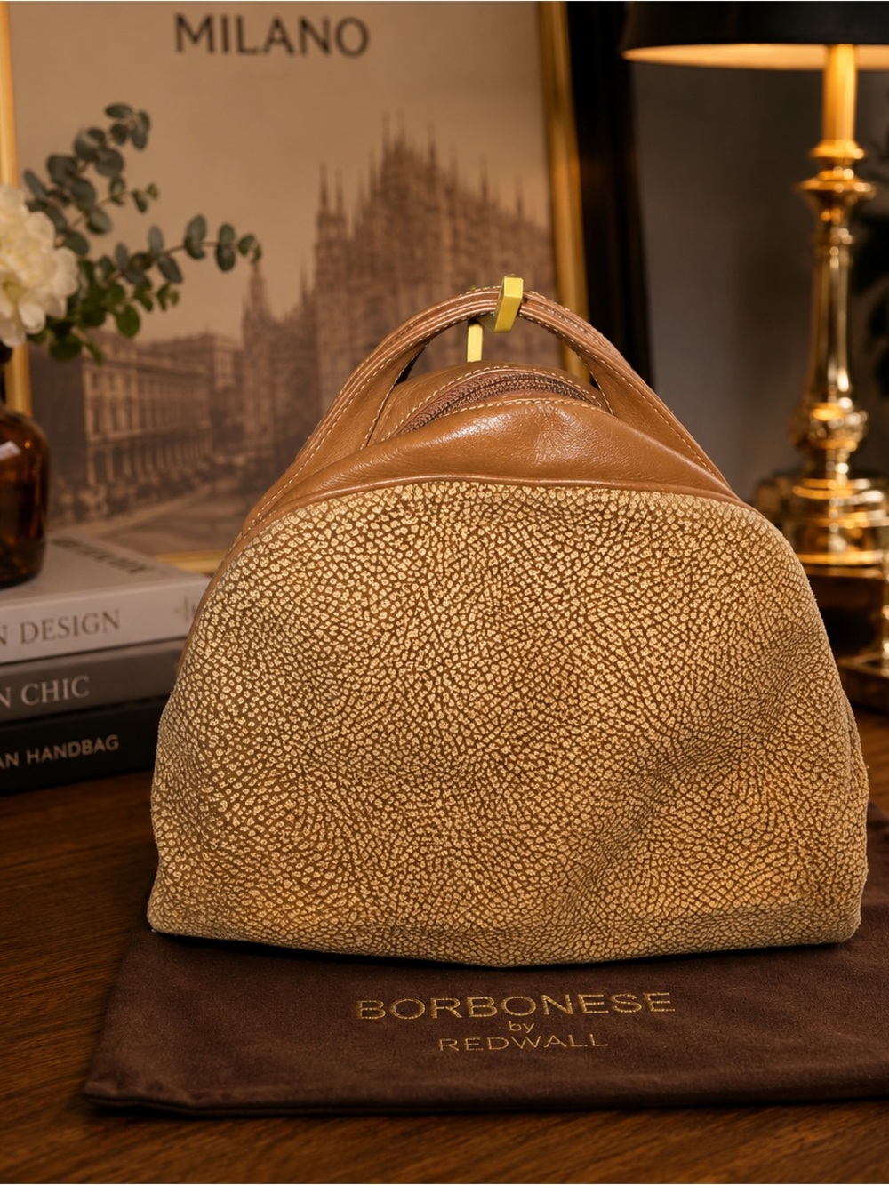 BORBONESE by REDWALL Opan Leather Handbag